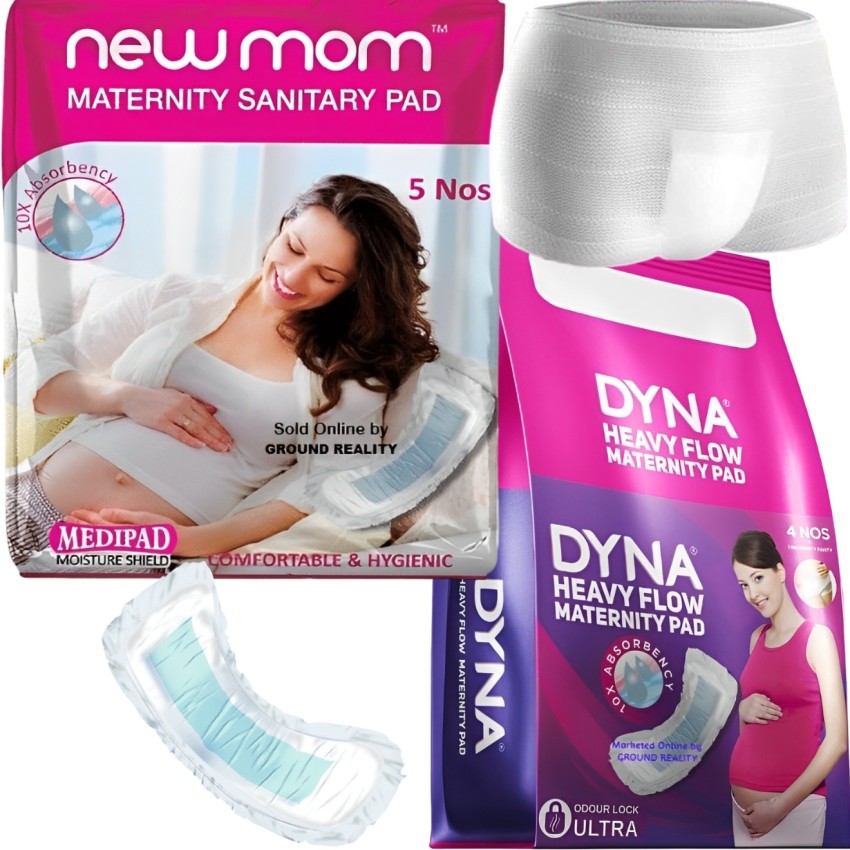 Dyna 4 Newmom Maternity Pads + 1 Pad Fixator + (5 Newmom Maternity Pads  Medi) Premium Sanitary Pad, Buy Women Hygiene products online in India