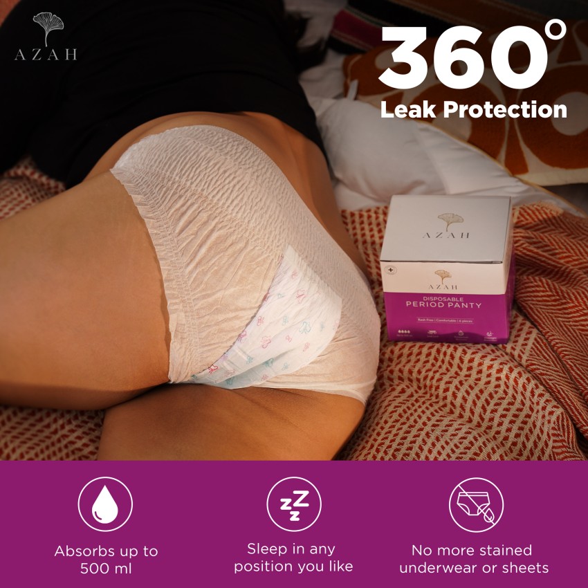Sirona Disposable Period Panties for Women - (L-XL), 360 Degree Protection  (5Pcs