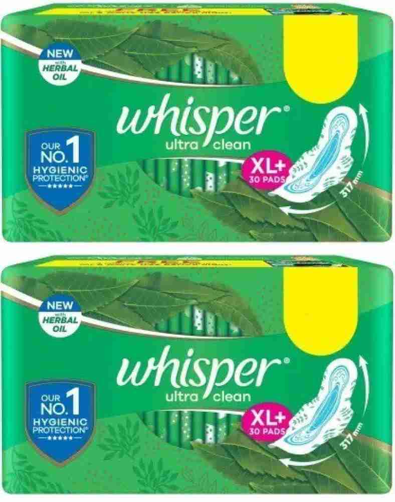 Whisper Ultra Soft XL Plus Wings Sanitary Pad (Pack of 30) pink Sanitary  Pad, Buy Women Hygiene products online in India