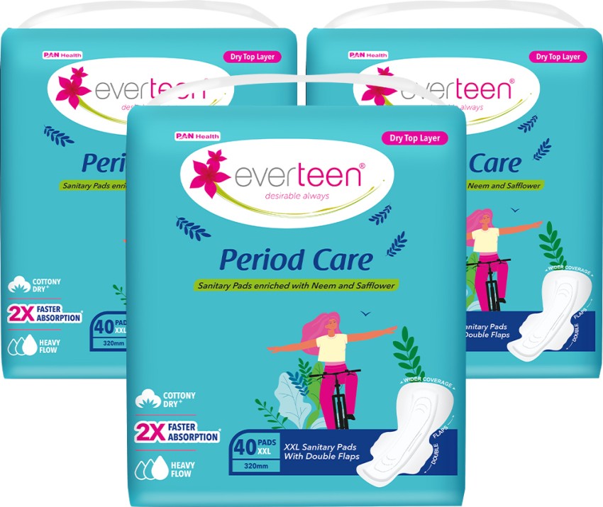 everteen Period Care XXL Neem-Safflower Sanitary Pads - Double Flaps