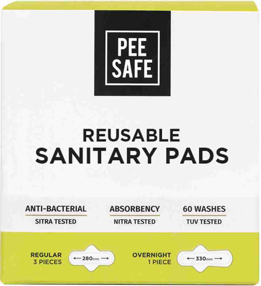 Pee Safe Reusable Sanitary Pads4N (3 Regular Pads + 1 Overnight