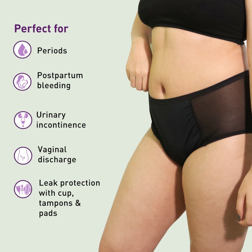AZAH Cotton Period Panties for Women, Reusable, 5x More Absorption, Size  XX-Large Pantyliner, Buy Women Hygiene products online in India