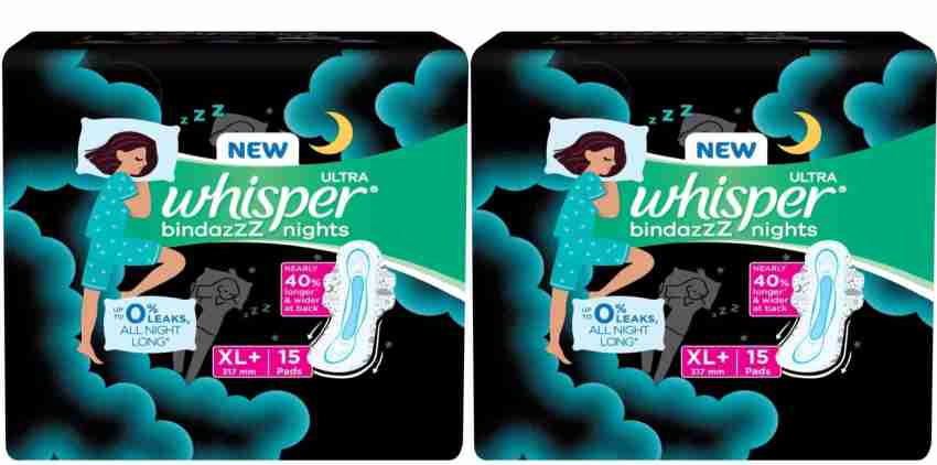 Whisper ULTRA bindazzZ nights XL+ 317 mm - 15 Pcs Sanitary Pad