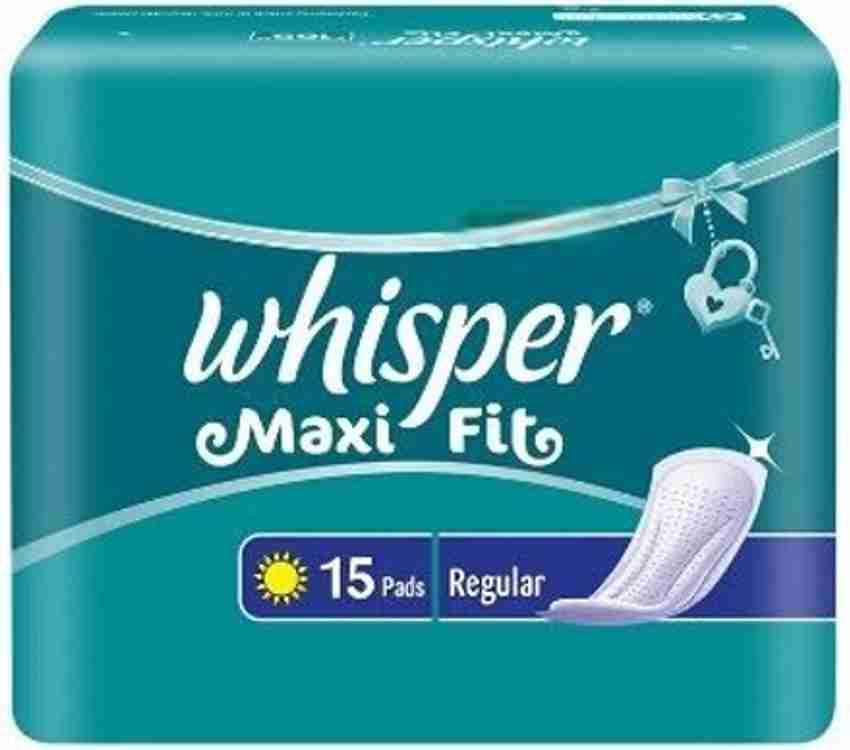 whisper maxi fit regular 15 pads