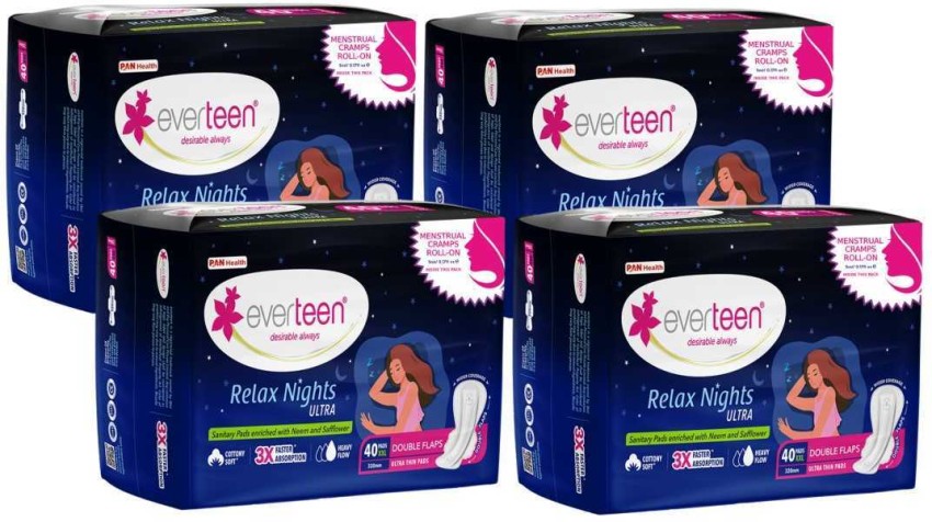 everteen Period Care XXL Neem-Safflower Sanitary Pads - Double Flaps