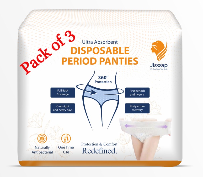 Jiswap Disposable Period Panties ,women & Girls, Overnight use