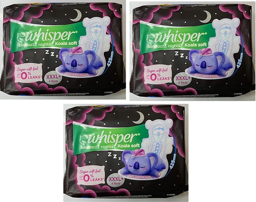 Whisper bindazzz Nights Pads For Women, XXX-Large Pack of 20 pads