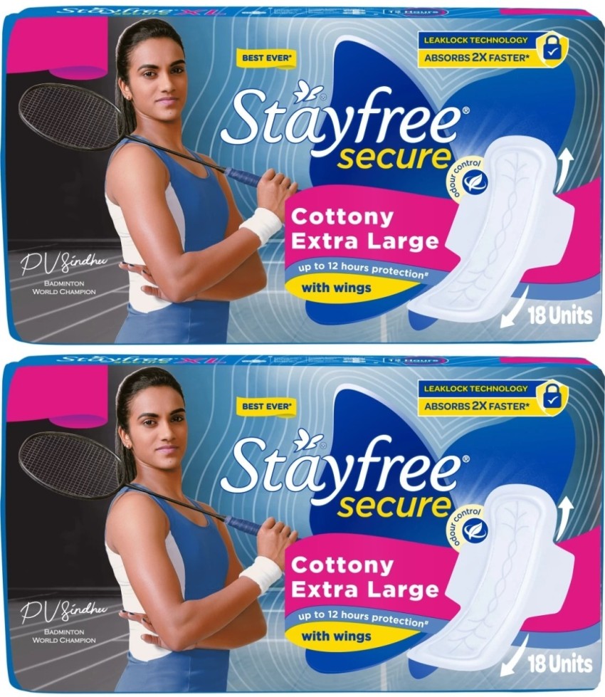 Stayfree Secure Cottony Soft Sanitary Pads (Extra Large Wings