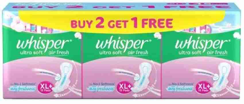 Buy Whisper Ultra Soft Air Fresh Sanitary Napkin (XL+ ) 30 pads Online at  Best Prices in India - JioMart.