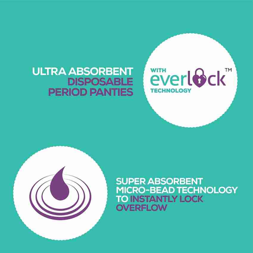 EverEve Ultra Absorbent Disposable Period Panties, L-XL, 2's Pack