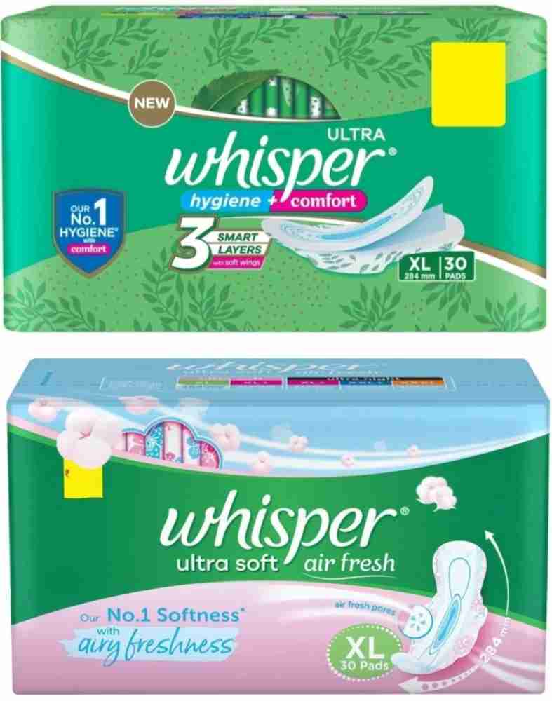 Buy Whisper Ultra Soft Sanitary Napkins, XL30 Online at Best Price in India