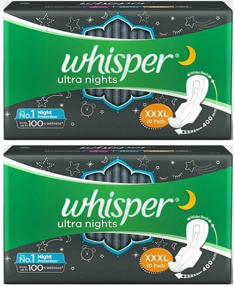 Whisper bindazzz night xxxl 10+10+10pads 30 Sanitary Pad, Buy Women  Hygiene products online in India