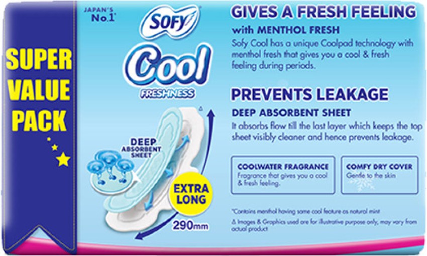 Cool Extra Long Sanitary Napkins - 30 Pads (290mm)