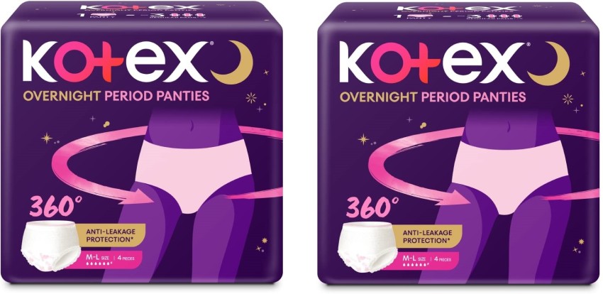 Kotex Overnight Period Panties Medium/Large - 8 pcs for heavy flow