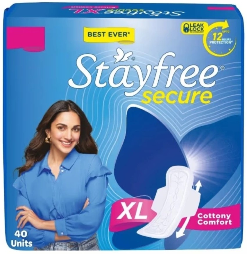 STAYFREE Cottony extra large XL 40+ 40 pads for women safety Napkins pads  Sanitary Pad, Buy Women Hygiene products online in India