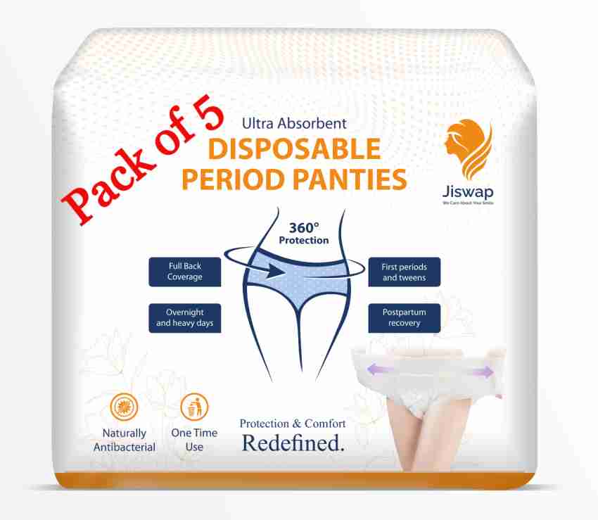 Jiswap Disposable Period Panties ,women & Girls, Overnight use, Heavy Flow  & Postpartum Sanitary Pad, Buy Women Hygiene products online in India