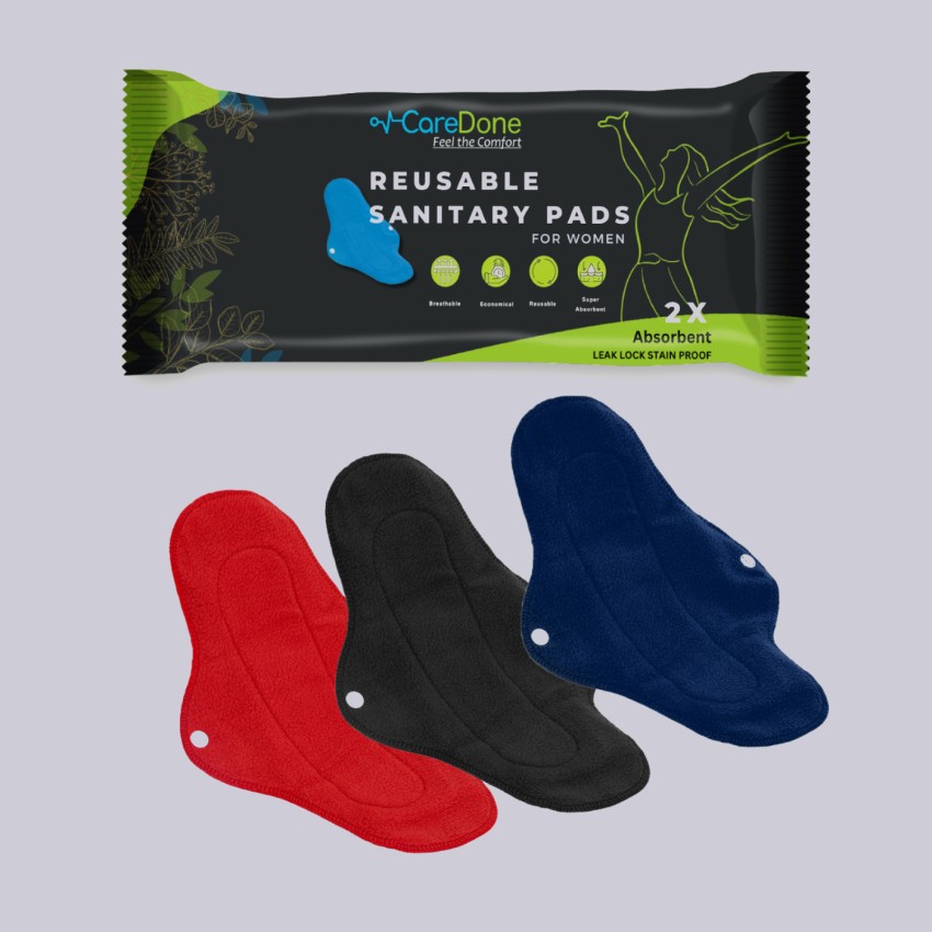 CareDone Cloth Period Pads Washable Napkin for Heavy Flow with Wings  Sanitary Pad, Buy Women Hygiene products online in India