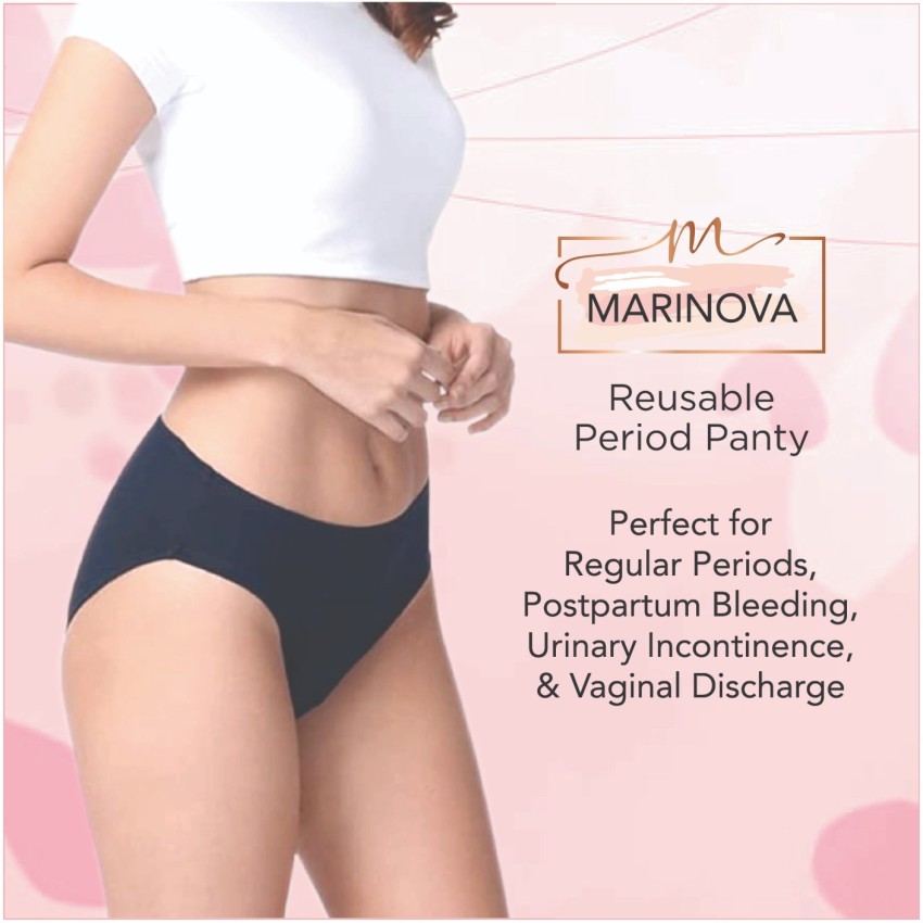 Marinova Reusable, Leakproof Period Panty for Medium to Heavy Flow 5 Layer  wINE COLOR Pantyliner, Buy Women Hygiene products online in India