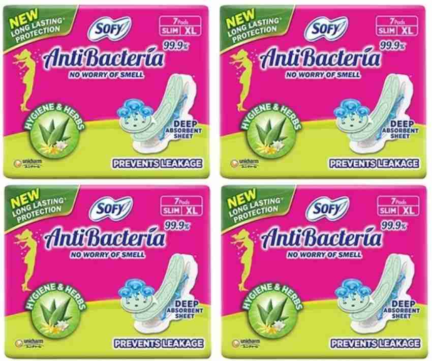 SOFY Antibecteria Extra Long 290 mm XL - ( 7+7+7+7 pads ) Sanitary Pad, Buy Women Hygiene products online in India