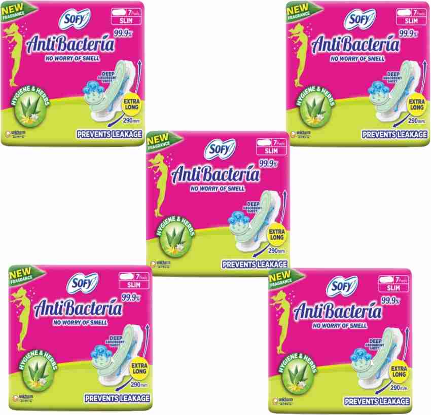 SOFY ANTIBACTERIA EXTRA LONG XL7 +7+7+7+7 Sanitary Pad, Buy Women Hygiene  products online in India