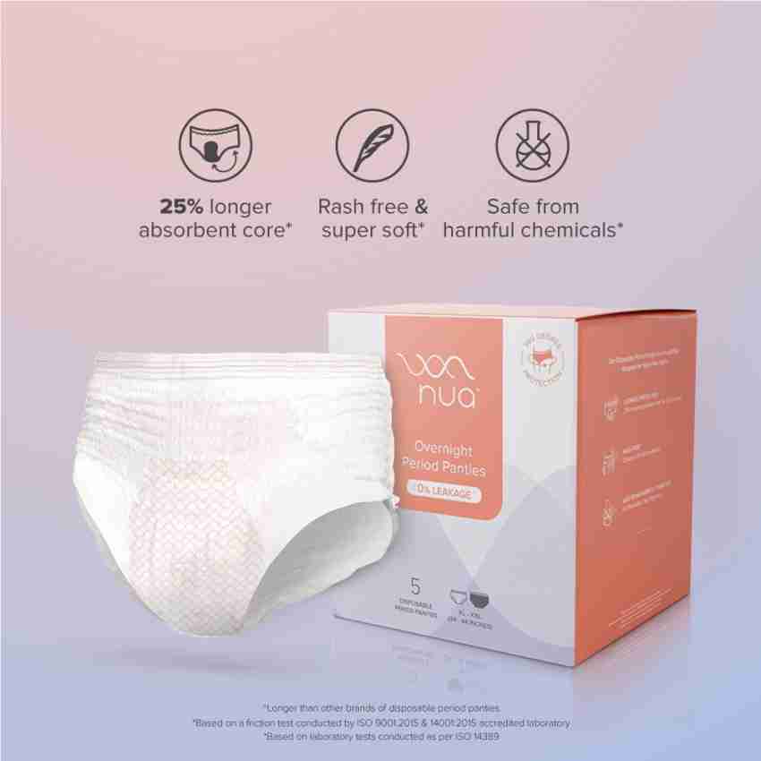 Nua Overnight Period Panties, 5 Disposable, XL - XXL Sanitary Pad, Buy  Women Hygiene products online in India