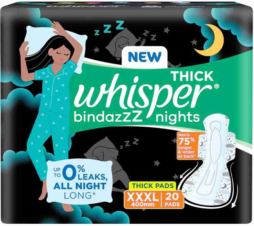 Whisper Bindazzz Night - XL+ 30 piece - Buy online at ₹399 near me
