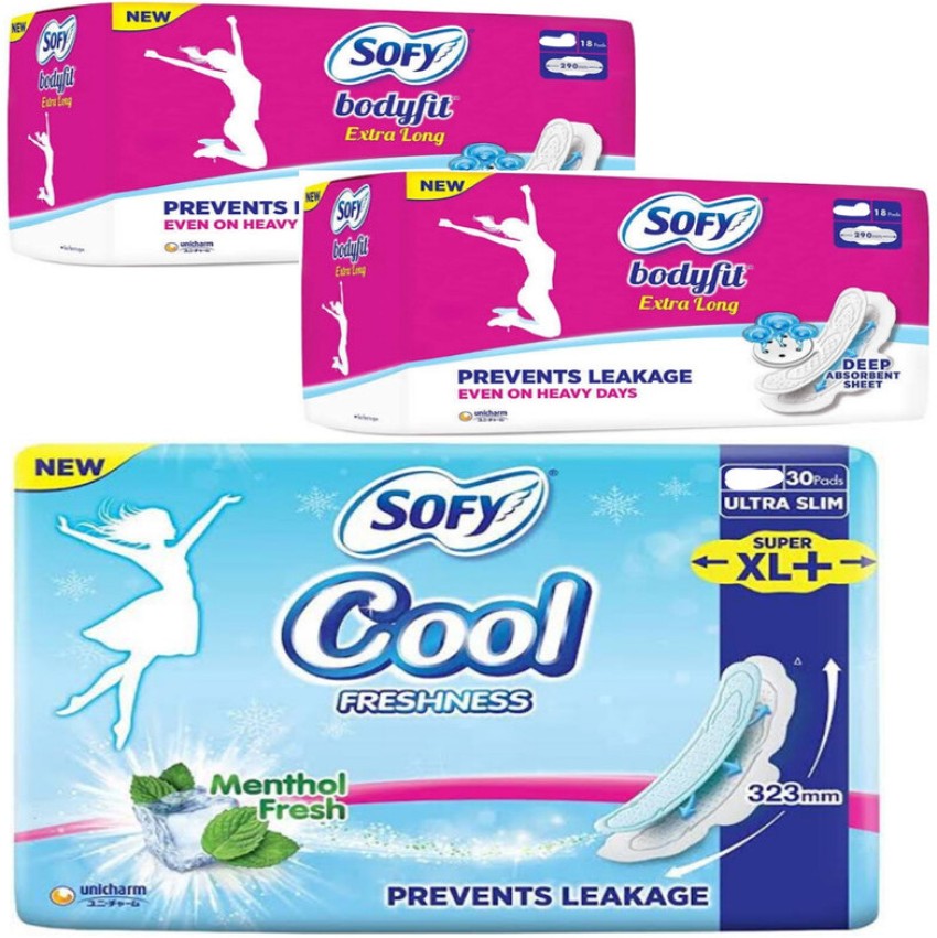 Sofy Cool Extra Long Sanitary Pads 30 Pieces Online - Sofy India