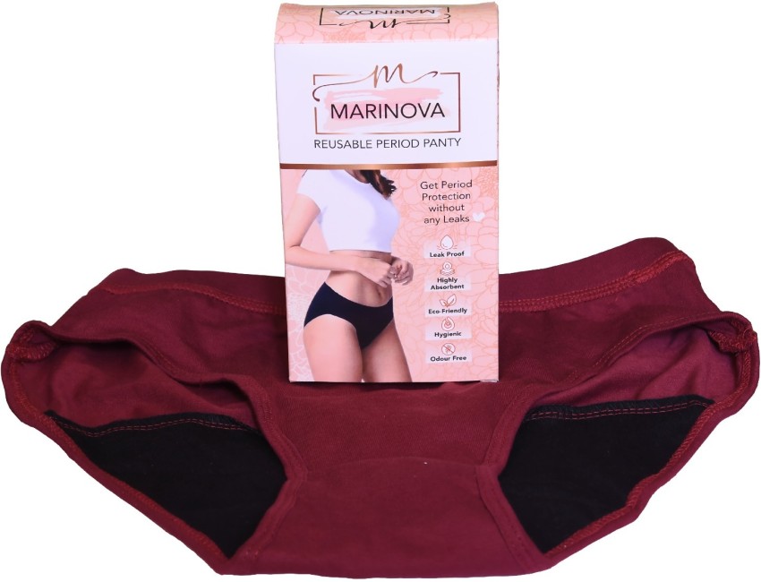 Marinova Reusable,Leak Proof Period Panty Girl/Womens,3 Layer Panty,Maroon,  Pack of 1 Pantyliner, Buy Women Hygiene products online in India