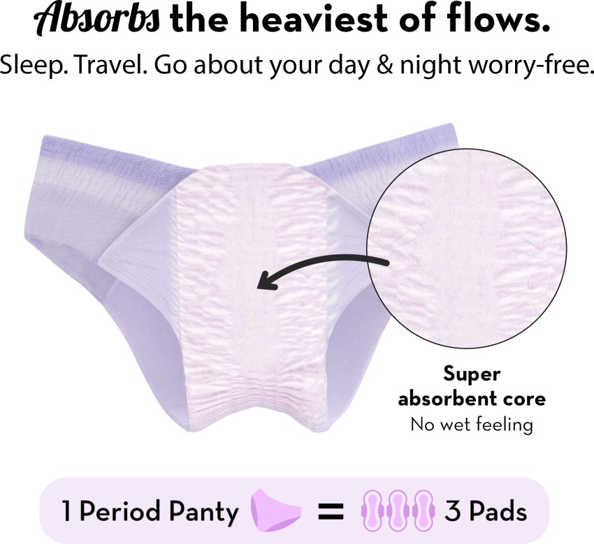 mems care Period Panty Super Absorbent, Heavy Flow Disposable Overnight  Panties Sanitary Pad, Buy Women Hygiene products online in India