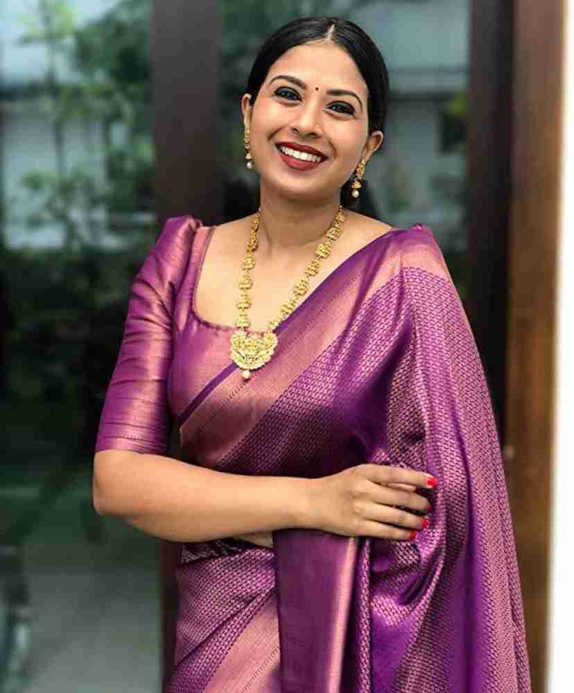 Buy PT'Z Women's Kanjeevaram Soft Silk Saree With Blouse Piece