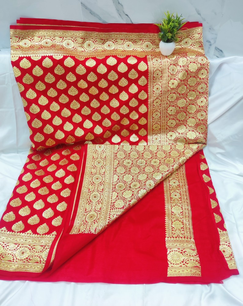 Heavy Lichi Silk Wedding Wear Designer Saree (Readystock) | Lazada