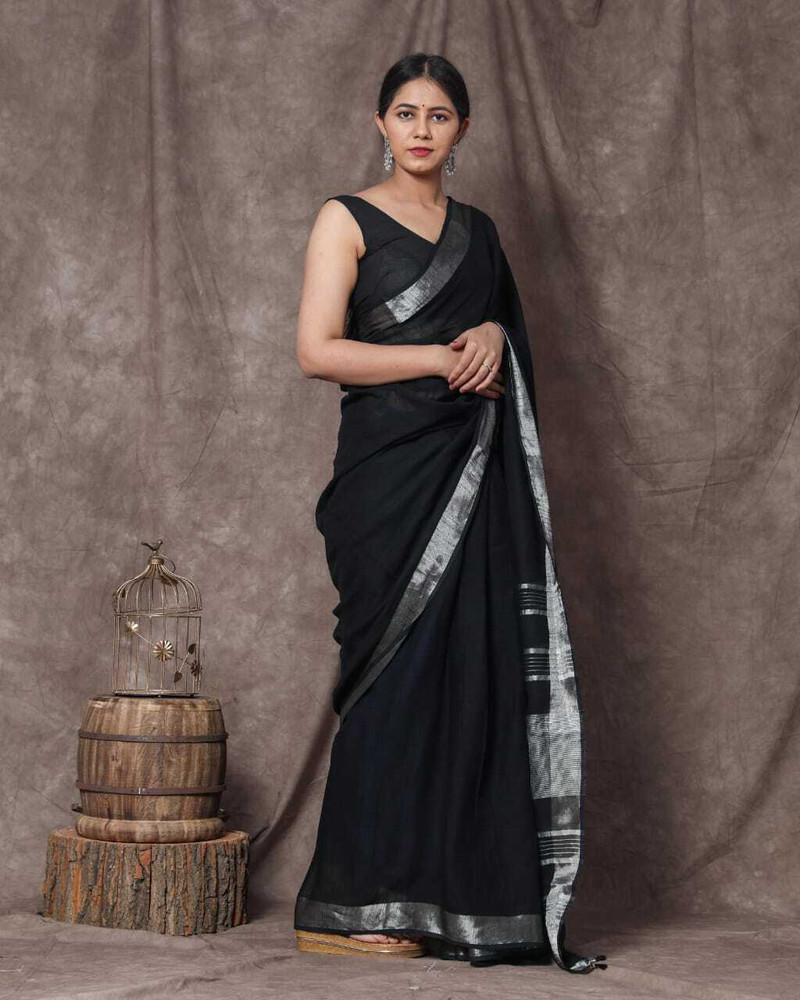 Linen outlet saree flipkart