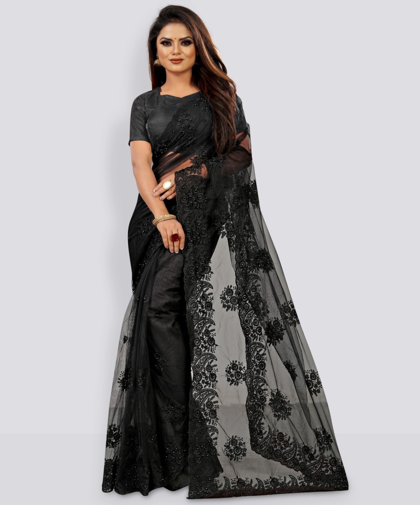 Buy PARAMPARA DESIGNER Embroidered Bollywood Net Black Sarees Online Best Price In India Flipkart