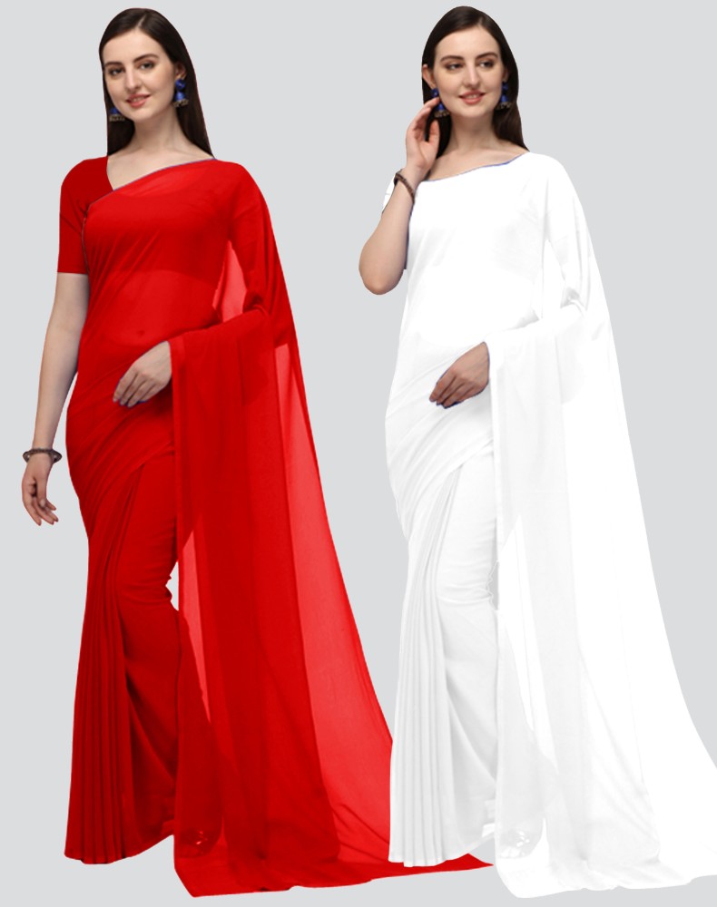 Plain sarees shop online flipkart