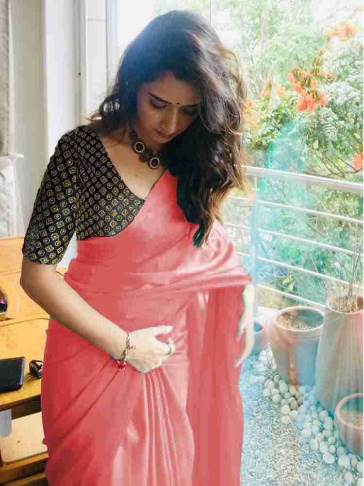 Buy Sareez House Solid/Plain Daily Wear Georgette Red Sarees Online @ Best  Price In India