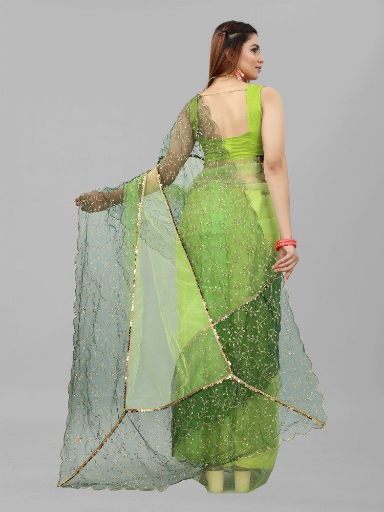 Pista Green Net Saree – Sree Fabrics