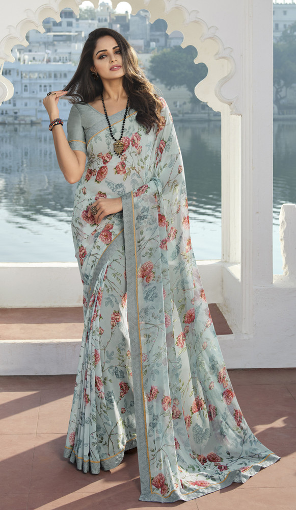 Georgette hotsell saree design