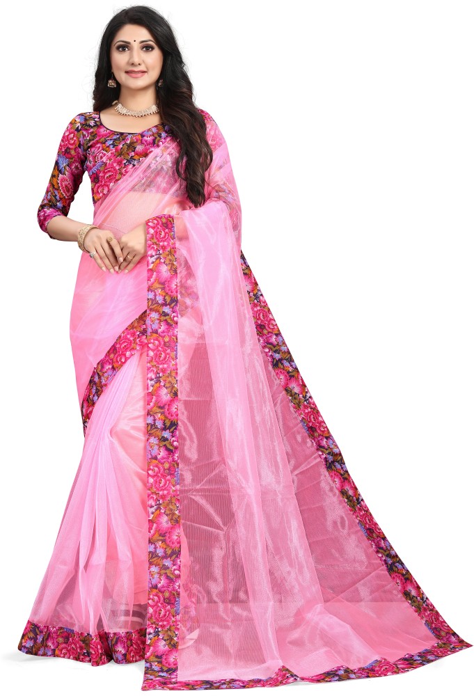 Polyester Embroidered Offline Selection Green Dola Silk Saree Pink, 5.5 m  (Separate Blouse Piece) at Rs 680 in Surat