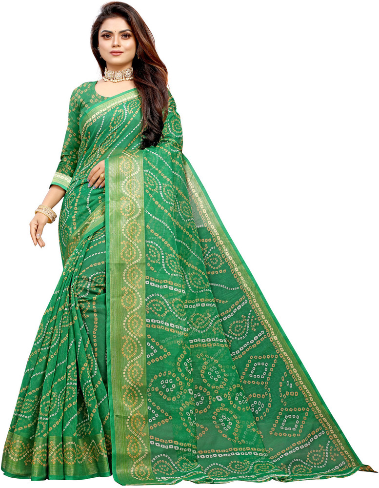 Buy Fashion Ritmo Self Design Bandhani Cotton Blend Cotton Silk