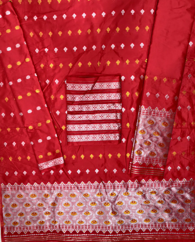 Buy Radhe Krishna Fashion Self Design Mekhela Chador Cotton Blend