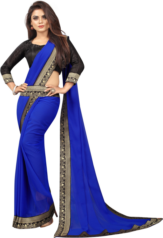 Details 147+ blue colour saree design vietkidsiq.edu.vn
