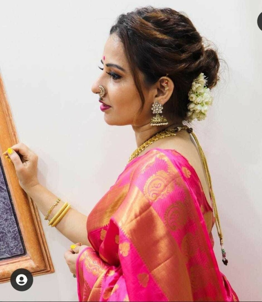 This South Indian Bride look eternally gorgeous which comprises of kanjivaram  saree with lots of gold jewellery and a hairstyle full of… | Instagram