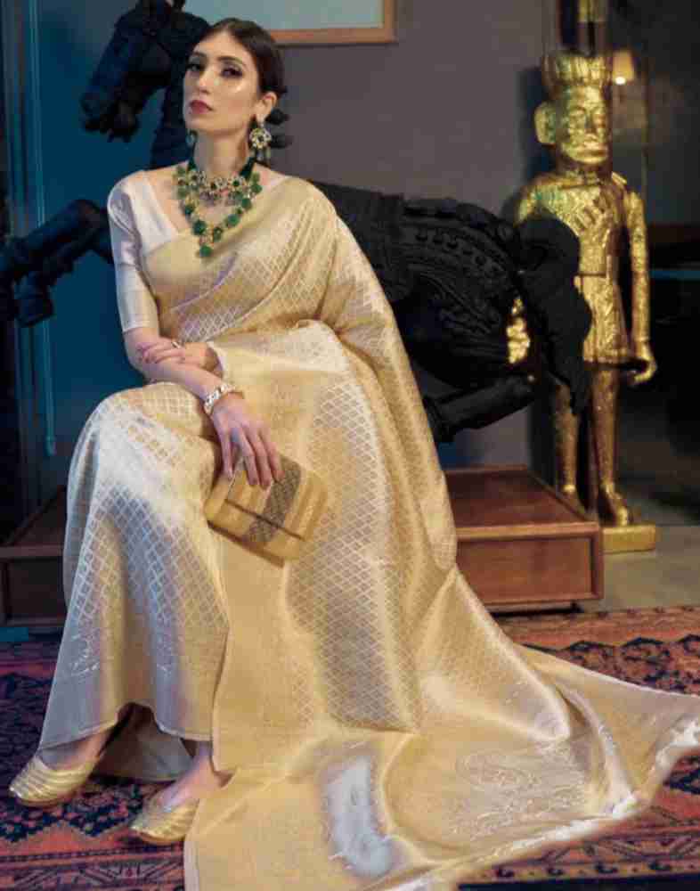 White and gold deals saree for wedding