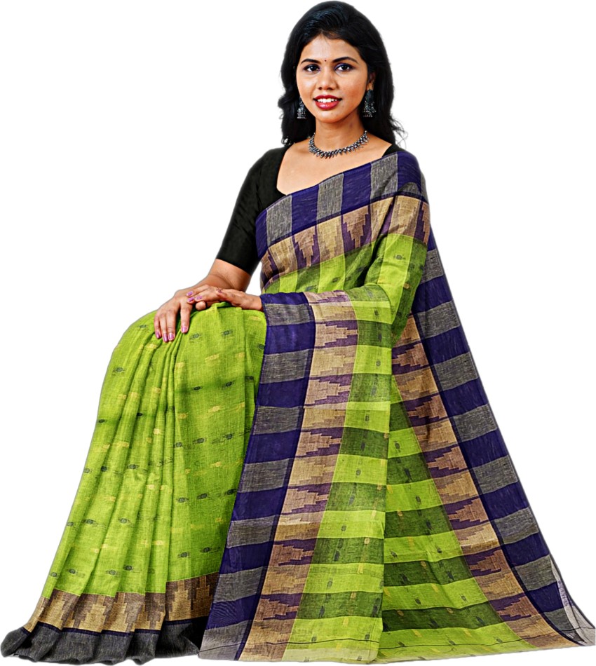 Buy slice of bengal Woven Tant Pure Cotton Yellow Sarees Online @ Best  Price In India | Flipkart.com