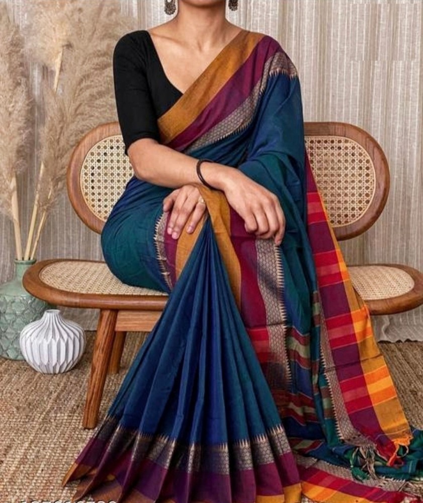 Buy cotton mul mul Printed Daily Wear Pure Cotton Red, Black Sarees Online  @ Best Price In India | Flipkart.com
