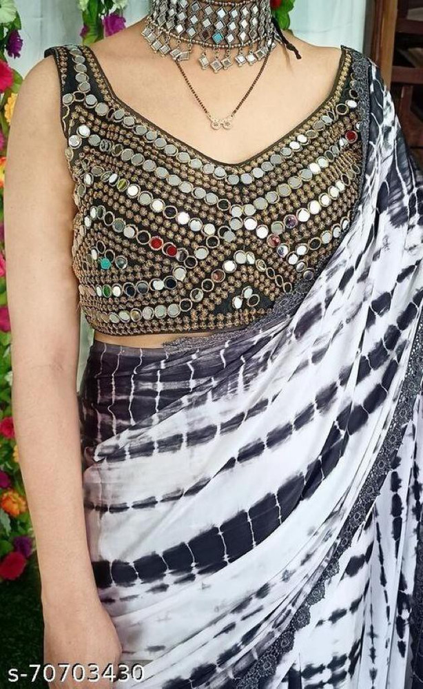 flipkart mirror work saree