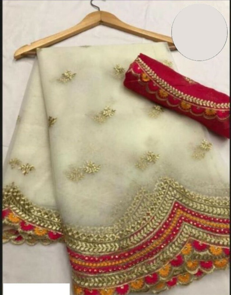 Buy dhruti fashion Printed Paithani Net White Sarees Online Best