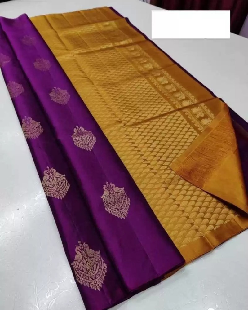 Buy SHANMUGANATHAN K Self Design Arani Pattu Pure Silk Purple Sarees Online  @ Best Price In India | Flipkart.com