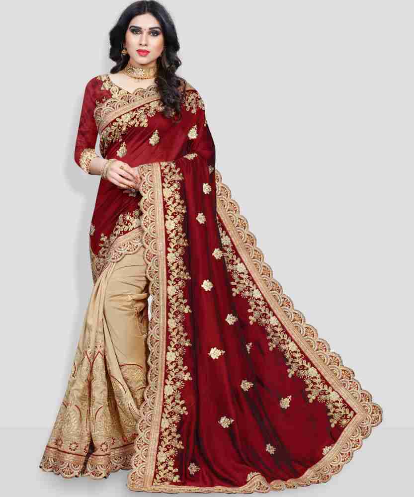 wedding silk embroidered saree online flipkart -427120939