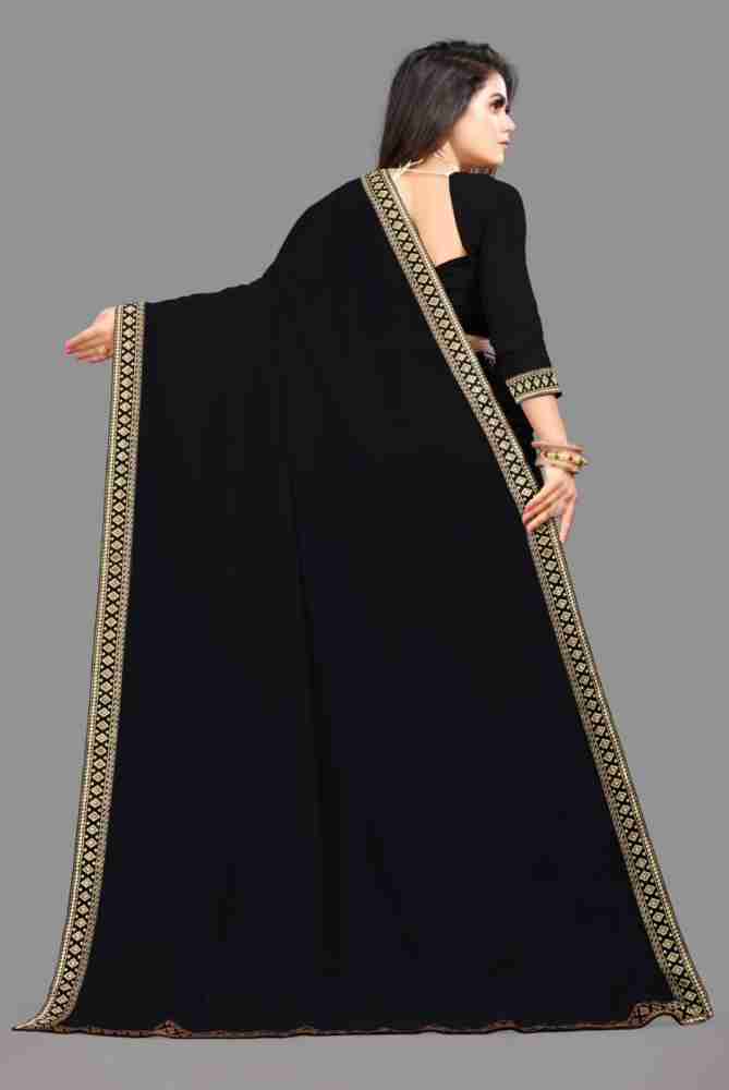 sadika Solid/Plain, Embellished Bollywood Georgette, Chiffon Saree